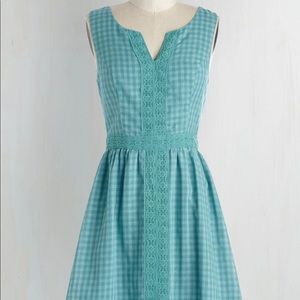 Gingham and lace dress